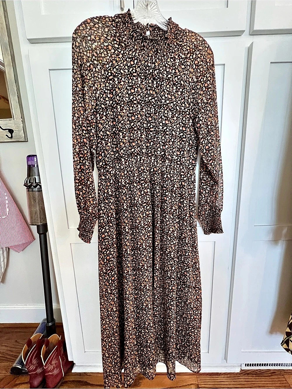 Madewell Floral Maxi Dress in Black & Orange Like New